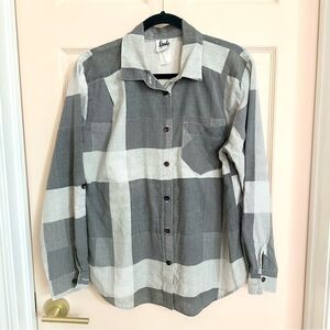 Vintage Black and White Plaid Women's Top